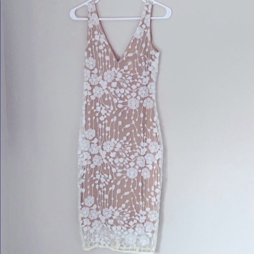 Beaded Fitted Midi-Dress